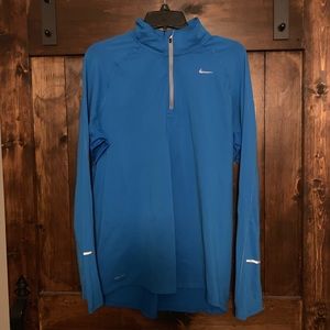 Nike Dri-Fit 1/4 Zip Pullover Large Blue